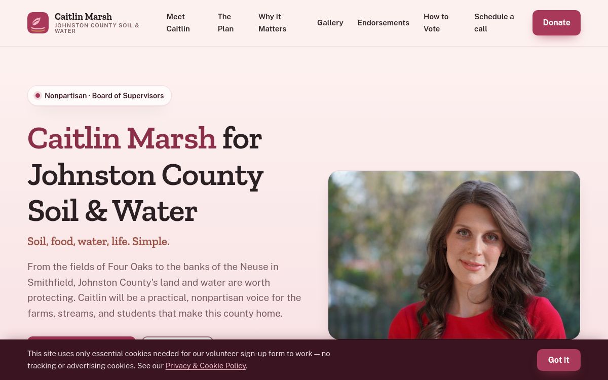Screenshot of the Vote4Goose website